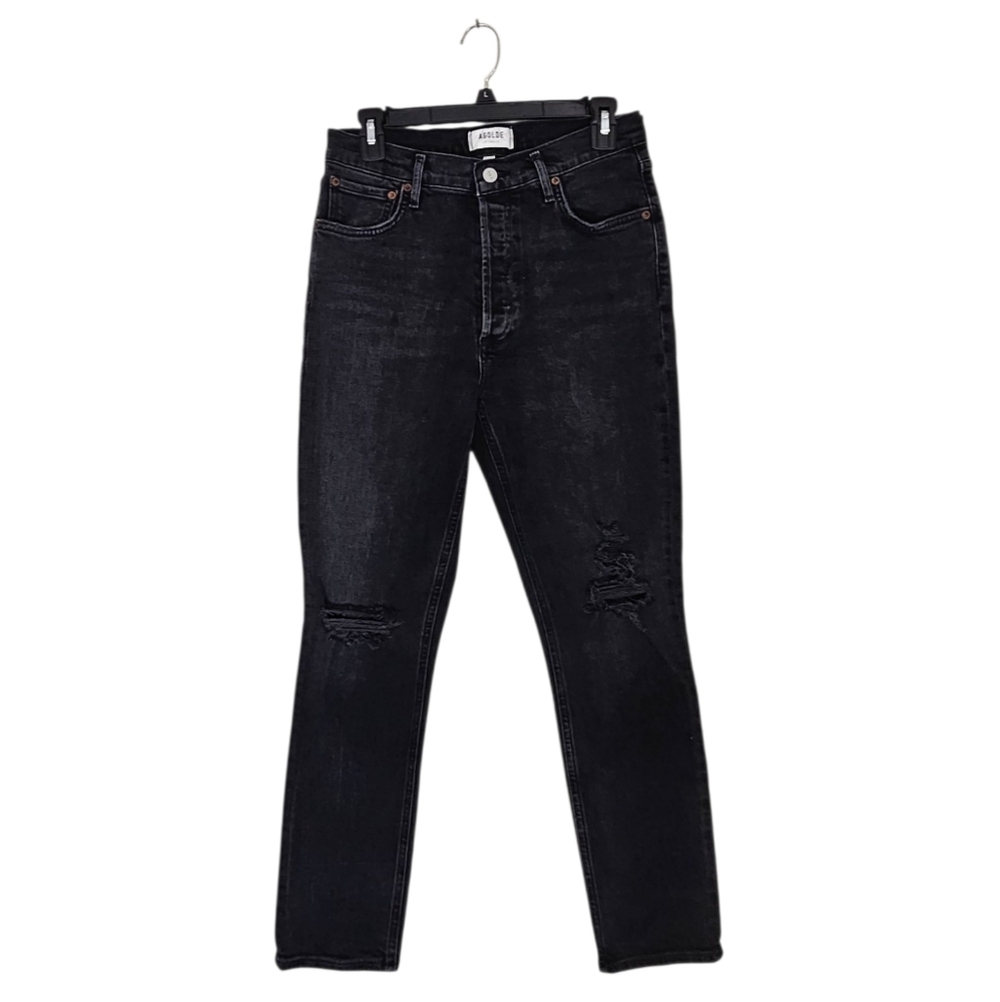 AGOLDE Nico High Rise Skinny Ankle‎ Black Gray Jeans 28 Preowned